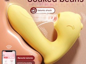 Moji 'Bobo Dragon' App-Controlled Sucking Vibrator - Cute Dinosaur 2-in-1 Clitoral Stimulator (Lemon Yellow)