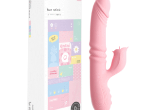 Moji 'Fun Pleasure' 3-in-1 Vibrator with Licking & Thrusting - Telescopic G-Spot Rabbit Vibe