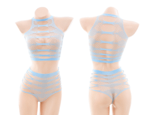 Naughty Schoolgirl Roleplay Lingerie Set - Sheer Mesh Uniform with Mini Skirt