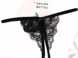 Seductive Peek-a-Boo Lace G-String - Crotchless Split-Front Thong with Bow Detail