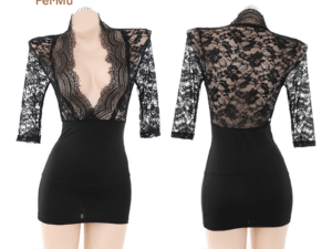 Sexy Secretary Roleplay Costume - Deep V-Neck Top & Micro-Mini Skirt Outfit