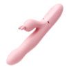 Moji 'Pleasant Joy' 2-in-1 Suction & Thrusting Vibrator - Telescopic G-Spot Dildo with Clitoral Sucker (Peach Pink)