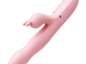 Moji 'Pleasant Joy' 2-in-1 Suction & Thrusting Vibrator - Telescopic G-Spot Dildo with Clitoral Sucker (Peach Pink)