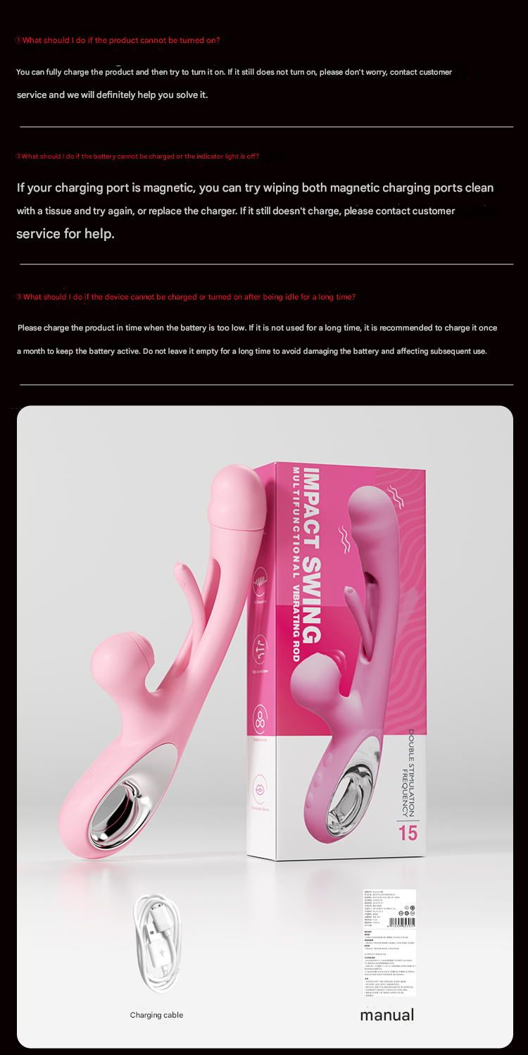 谜姬摇摆浪舌震动棒拍打款-粉色