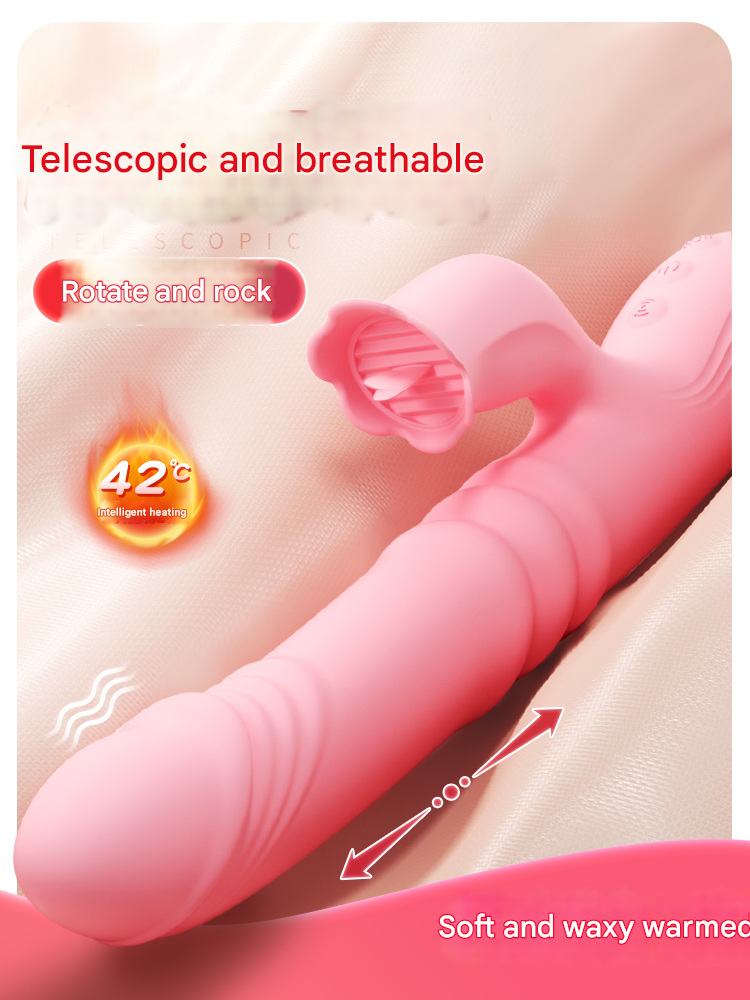 谜姬欢趣棒舌舔伸缩款-粉