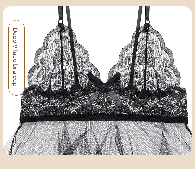 霏慕网纱透视吊带裙女7832