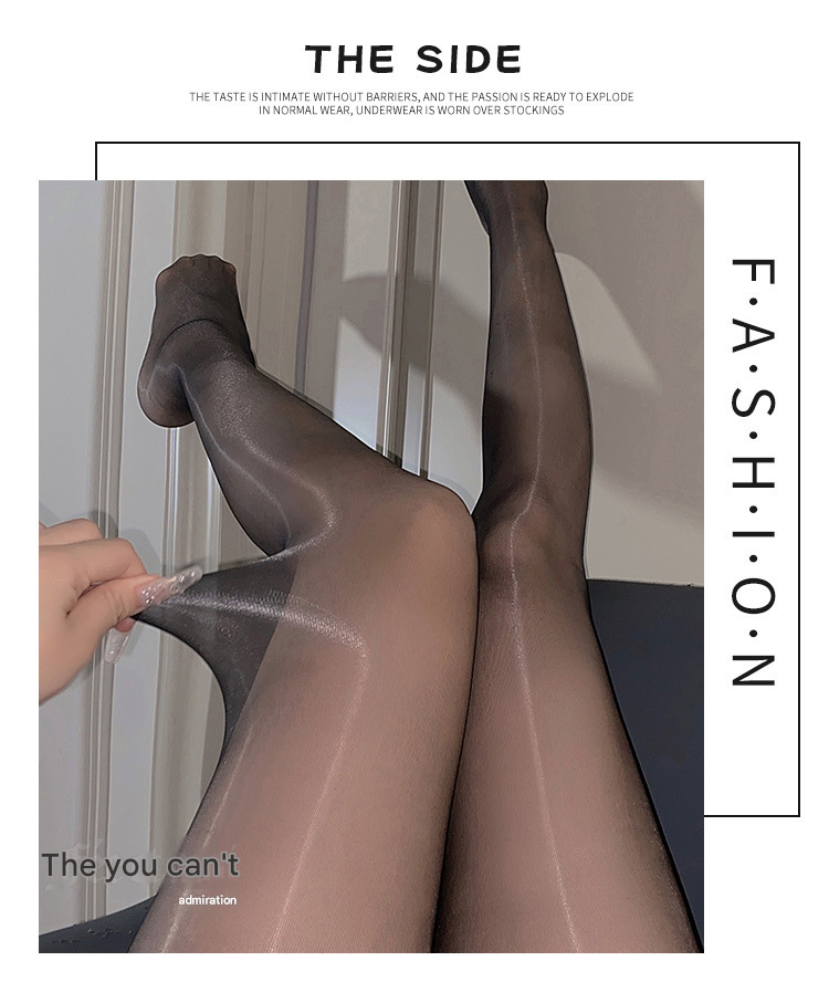 霏慕连裤丝袜7332 黑色 油亮开档透薄细腻情趣连裤丝袜