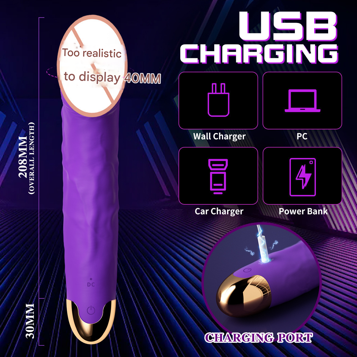 来乐安妮强旋转震动棒深肤色