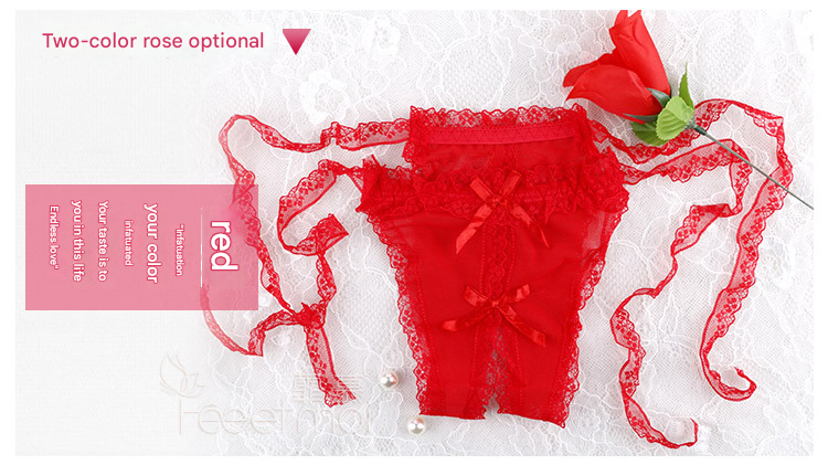 霏慕丁字裤玫瑰花内裤7126