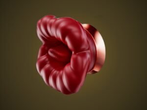 Moji 'Lip Fun' Oral Sex Simulator with Rotating Tongue - Automatic Licking Clitoral Stimulator (Fiery Red)