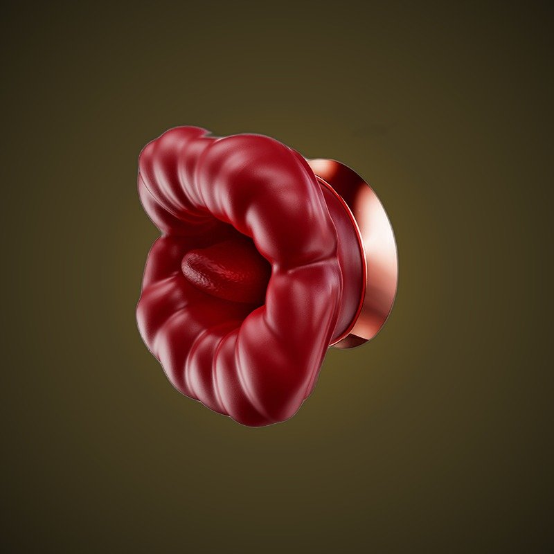 Moji 'Lip Fun' Oral Sex Simulator with Rotating Tongue - Automatic Licking Clitoral Stimulator (Fiery Red)