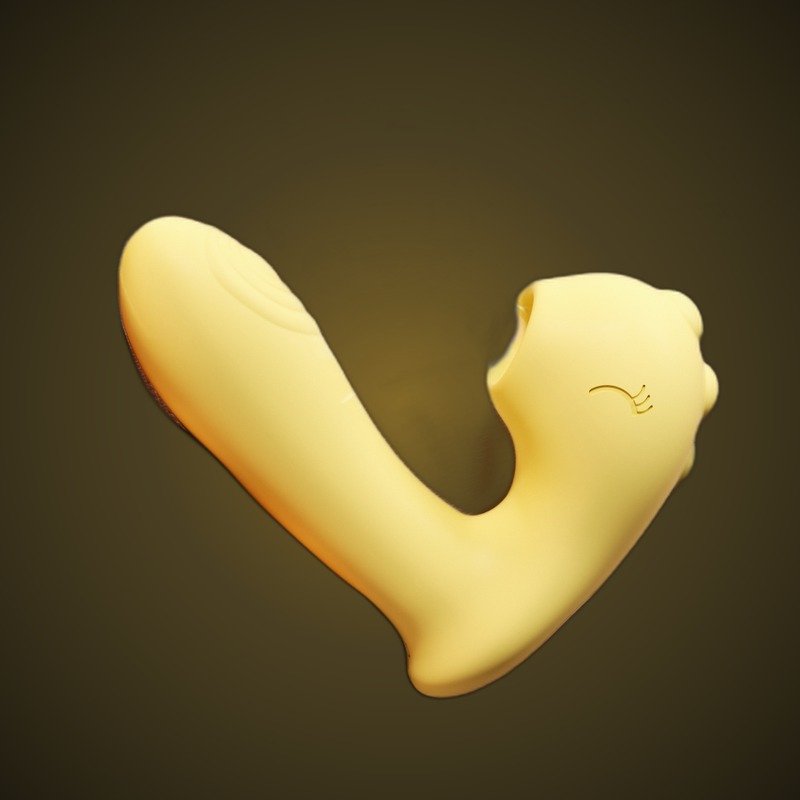 Moji 'Bobo Dragon' App-Controlled Sucking Vibrator - Cute Dinosaur 2-in-1 Clitoral Stimulator (Lemon Yellow)