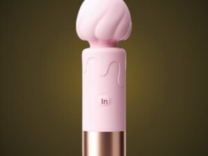 Moji 'Milkshake' Heart-Shaped Wand Massager - Powerful Vibrator with a Fun & Cute Design (Peach)
