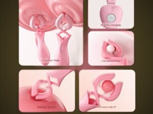 Moji 'Clip 'n' Joy' Vibrating Nipple Clamps with Wired Remote - Dual-Head Stimulators for Nipple & Areola Play