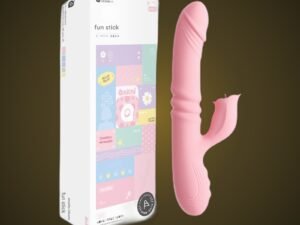 Moji 'Fun Pleasure' 3-in-1 Vibrator with Licking & Thrusting - Telescopic G-Spot Rabbit Vibe